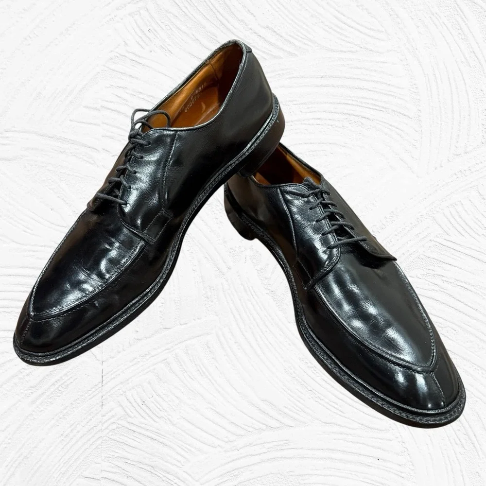 Allen Edmonds Men's Leather Seneca 12 B Black Split-Toe Derby Shoe Lace Up